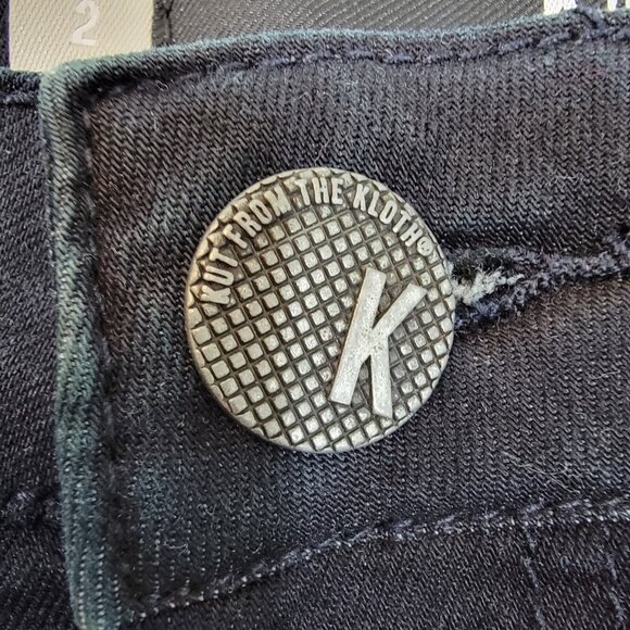 Kut From The Kloth Jeans Mia Toothpick Skinny Black Stars Jeans Size 2 EUC - Picture 2 of 6